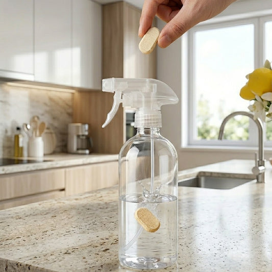 Bufryna Zero-Waste Concentrated Cleaning Tablets | 12-Pack Eco-Friendly Lemon Fresh Surface Cleaner