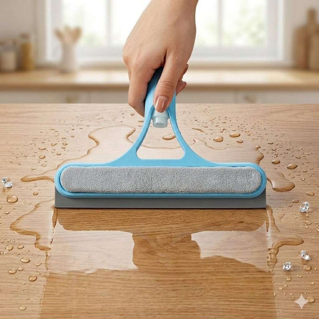 bufryna 3-in-1 Professional Window Squeegee: Spray, Scrub, and Shine