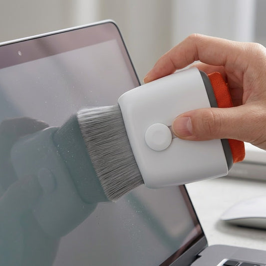 Bufryna Multi-Function Retractable Screen Cleaner with Soft Microfiber Pad and Dusting Brush for Laptops, Monitors, and Tablets